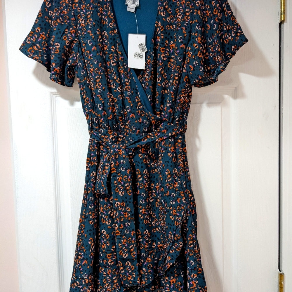 Leopard print wrap dress